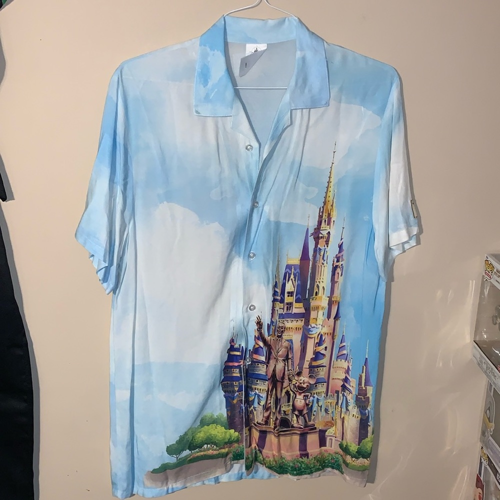 Walt Disney Sky Button Down Medium Disneyland - image 1